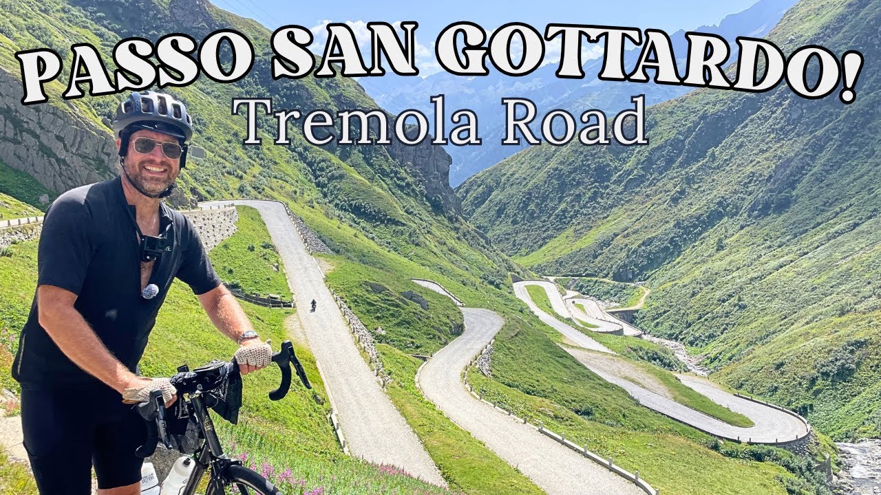 🇨🇭Cycling St. Gotthard Pass - 200 yr old cobblestone Tremola Rd - 24  hairpins climb 1000ft in 4km🇨🇭