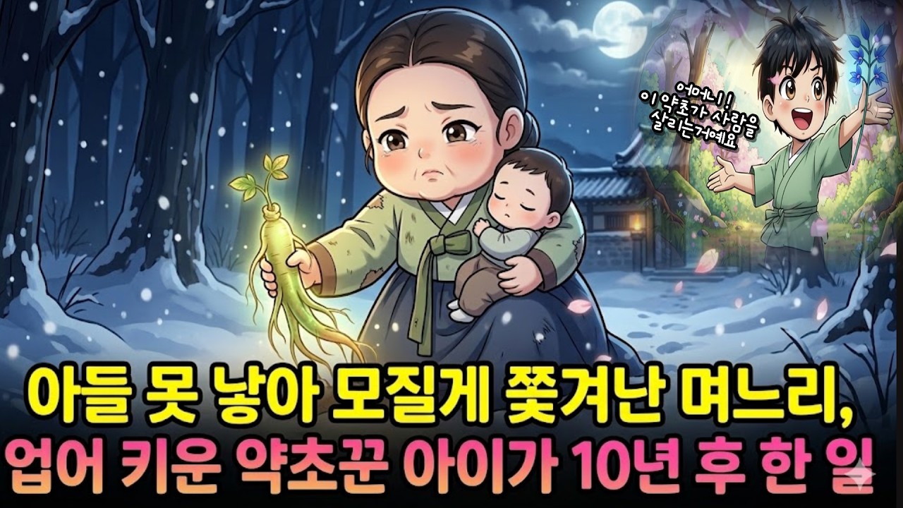 아들 못 낳아 쫓겨난 며느리, 업어 키운약초꾼 아이가 10년 후 한 일 #오디오북 #야담 #옛날이야기