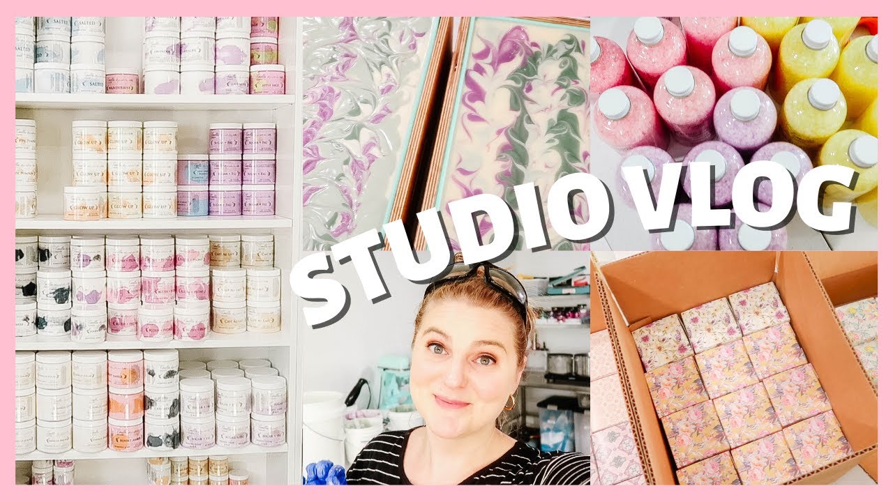 STUDIO VLOG Soap // Packing Wholesale Orders // Making Handmade Cold Process Soap & Balancing It All