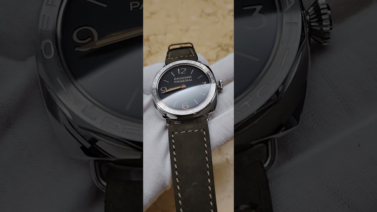 ❌SOLD 💯經典Pam iconic 款式💯特色外圈搭配金針膠面Panerai 685 Radiomir 3 Days Acciaio Brevettato&nbsp;，超新淨，三盒大全套.