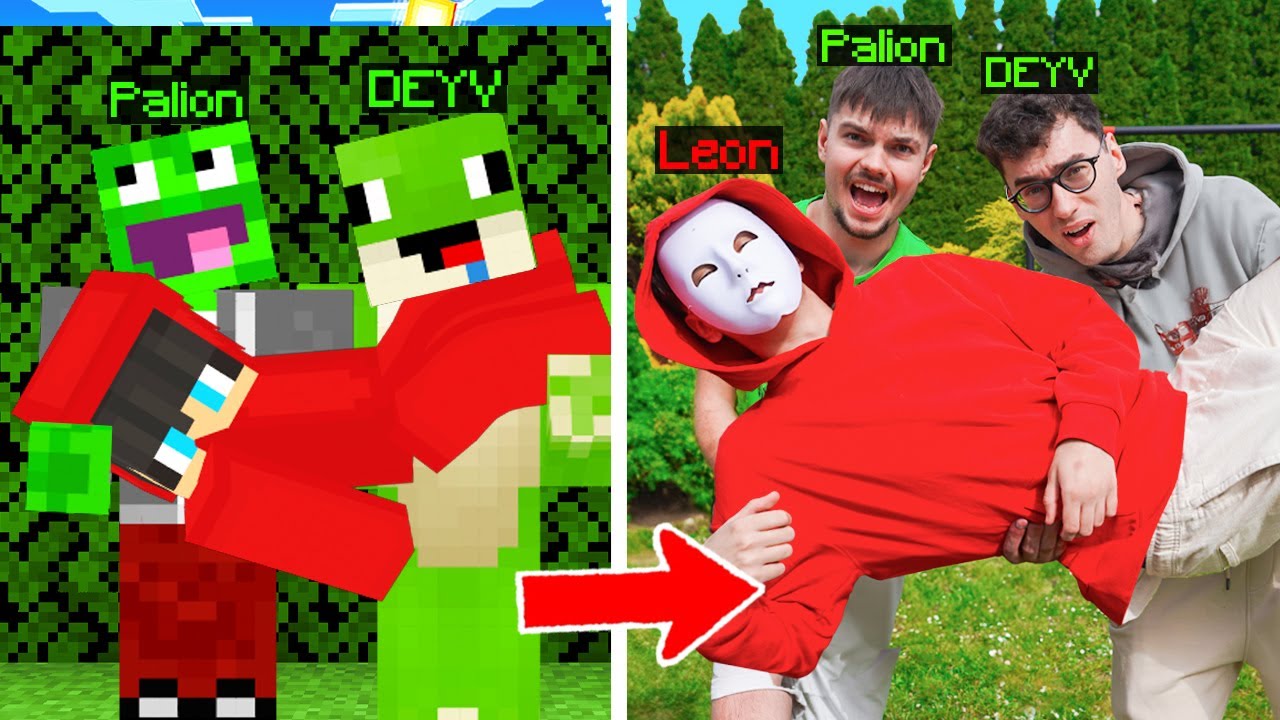 WSZYSTKO CO W MINECRAFT = ROBIMY w PRAWDZIWYM ŻYCIU! (z Palion, Olek, Leon)