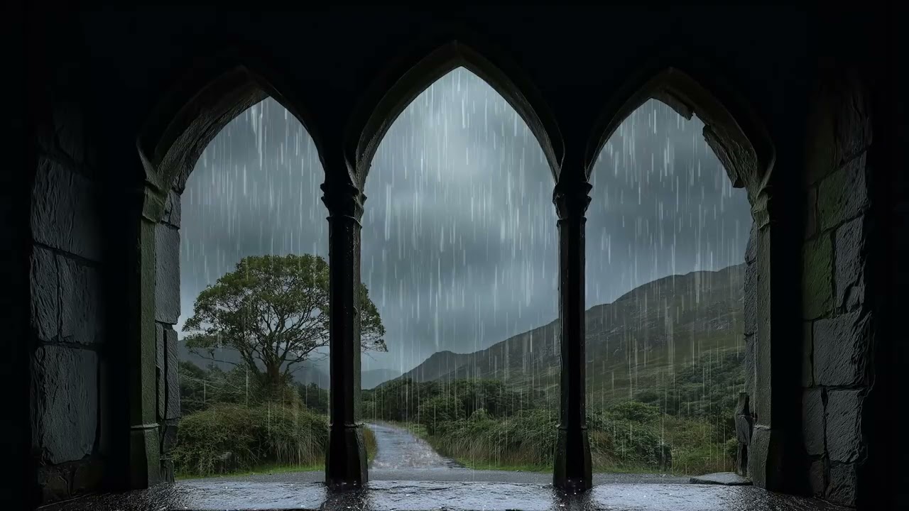 Westeros Rainstorm Window View | Game of Thrones Ambient Sounds for Sleep & Study (3 Hours)