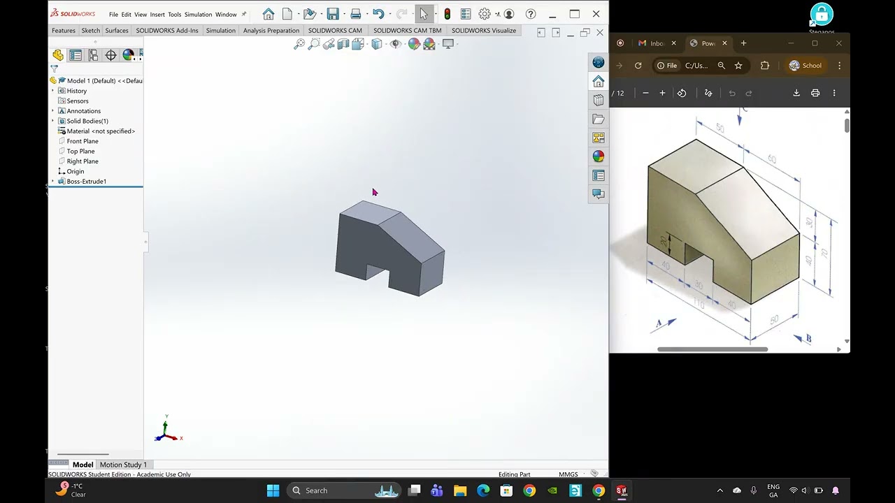 Solidworks - Basic Modelling 1