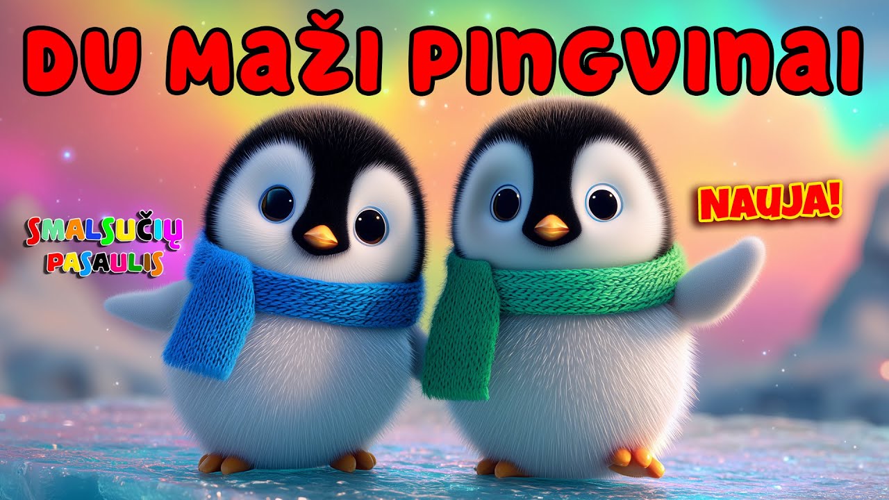 Du Maži Pingvinai – Žiemos Dainelė Vaikams | Smalsučių Pasaulis