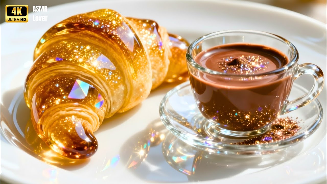 France’s Famous Croissant and Hot Chocolate… But Made of GLASS!🥐 (ASMRLover)