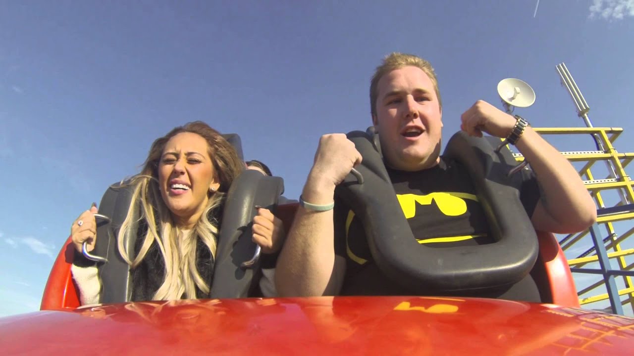 Sophie rides the Millennium Rollercoaster at Fantasy Island