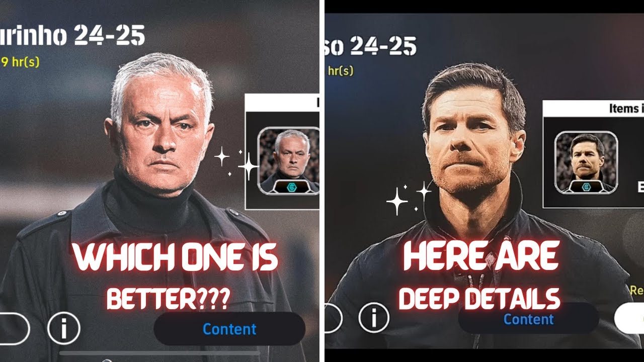 eFootball Jose Mourinho vs Xabi Alonso: deep analyze/ Who’s the BEST Manager for YOUR Team playstyle