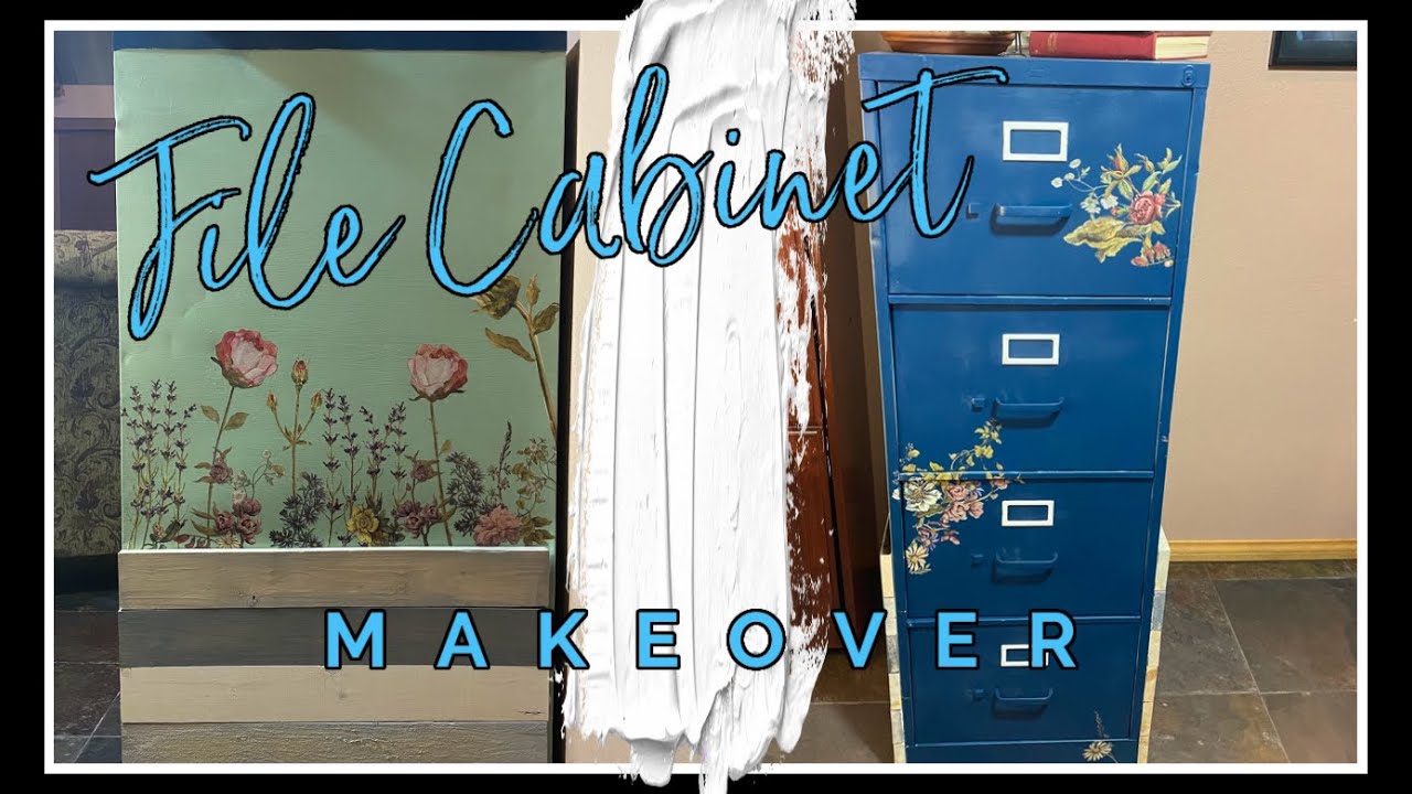 DIY File Cabinet Makeover using DIY Paint and IOD Transfers.