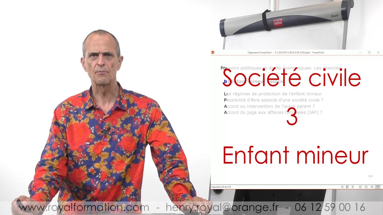 Société civile, enfant mineur associé d'une société civile