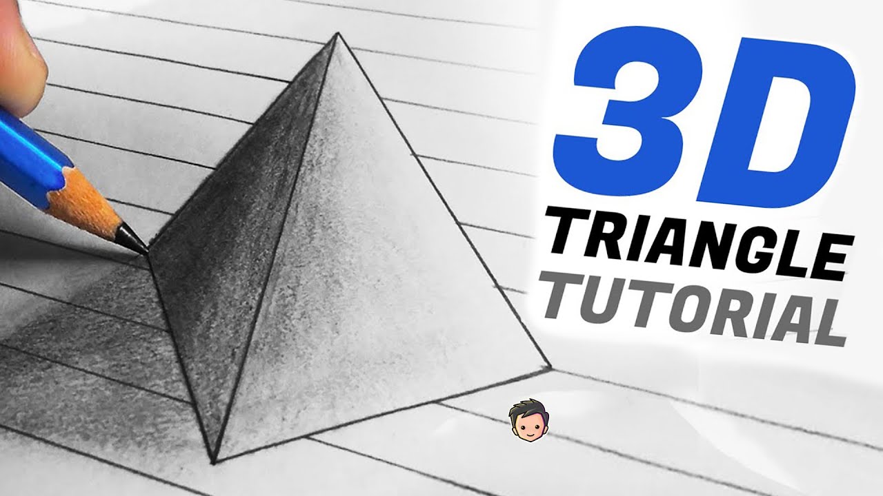 How to draw 3D Triangle Art Step by step Drawing Tutorial by Proodle