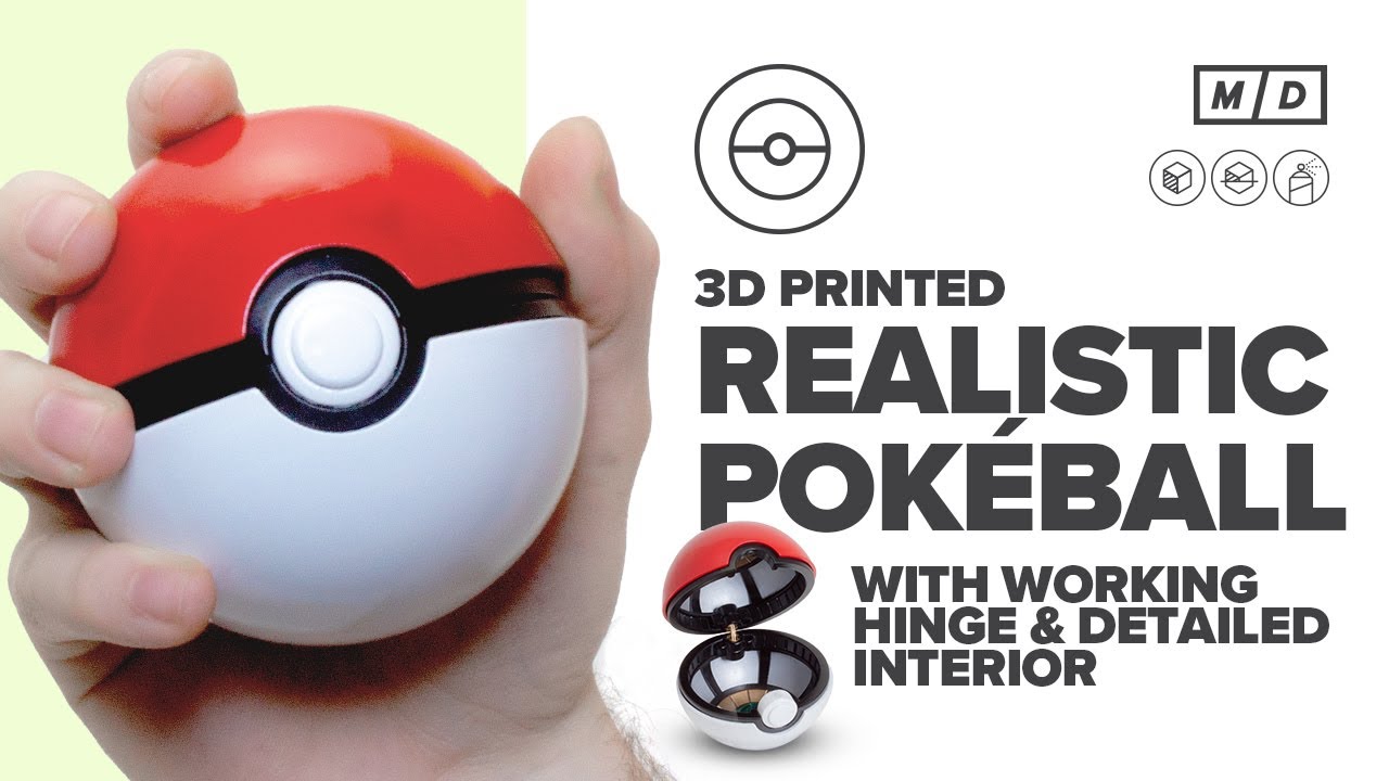 3D Printed Pokéball | Realistic “Working” Pokéball with Detailed Interior