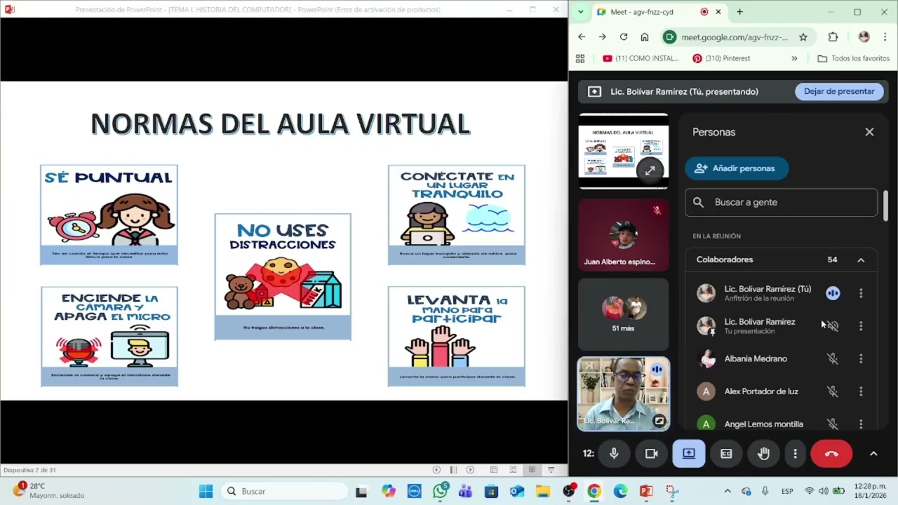 GRABACION CLASE INTRODUCCION A LA INFORMATICA (METODO DE EVALUACION) DOMINGOS 18-01-2026
