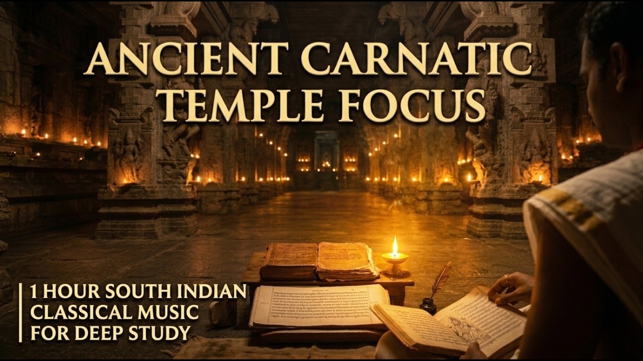 Ancient Carnatic Temple Focus | 1 Hour South Indian Classical Music for Deep Study