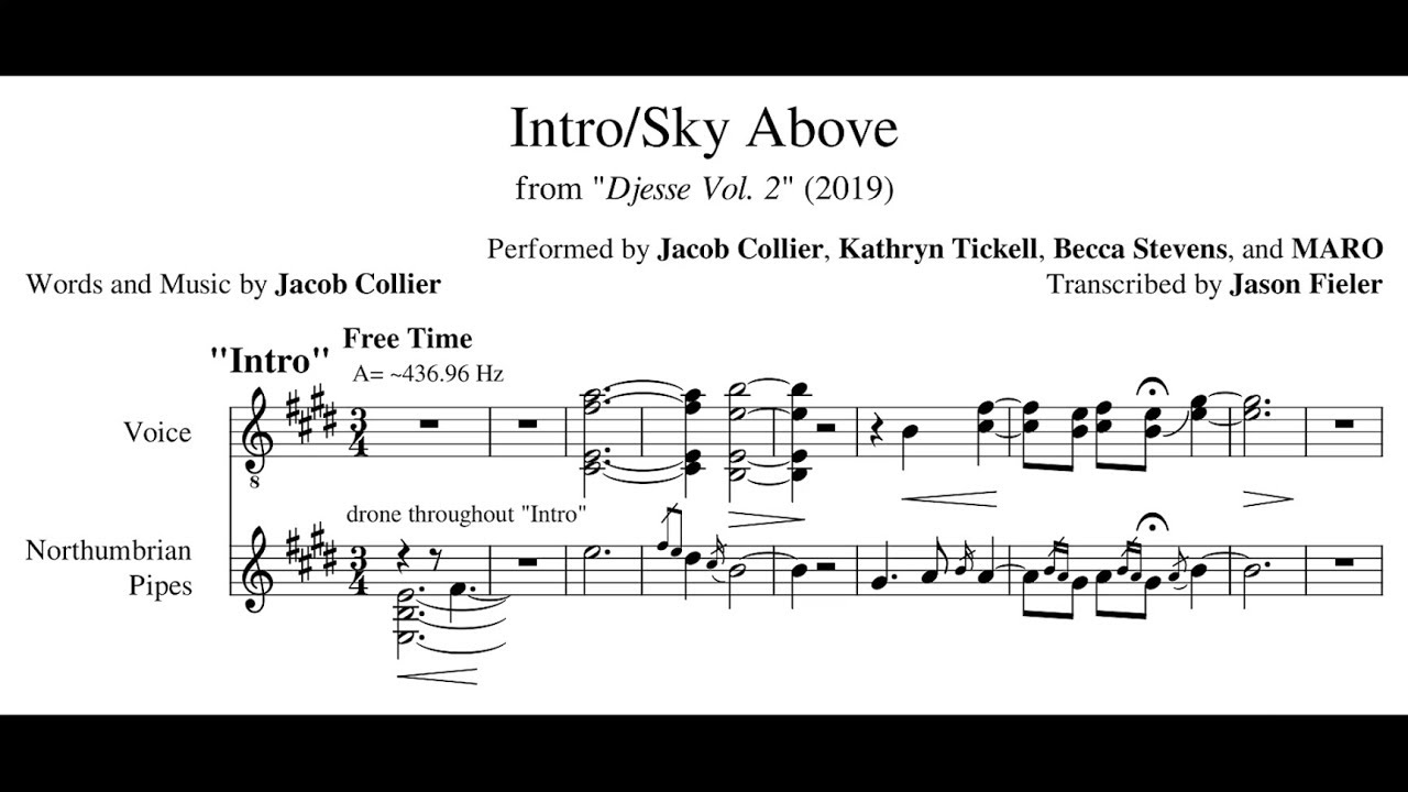 Intro/Sky Above- Jacob Collier (Transcription/Reduction)