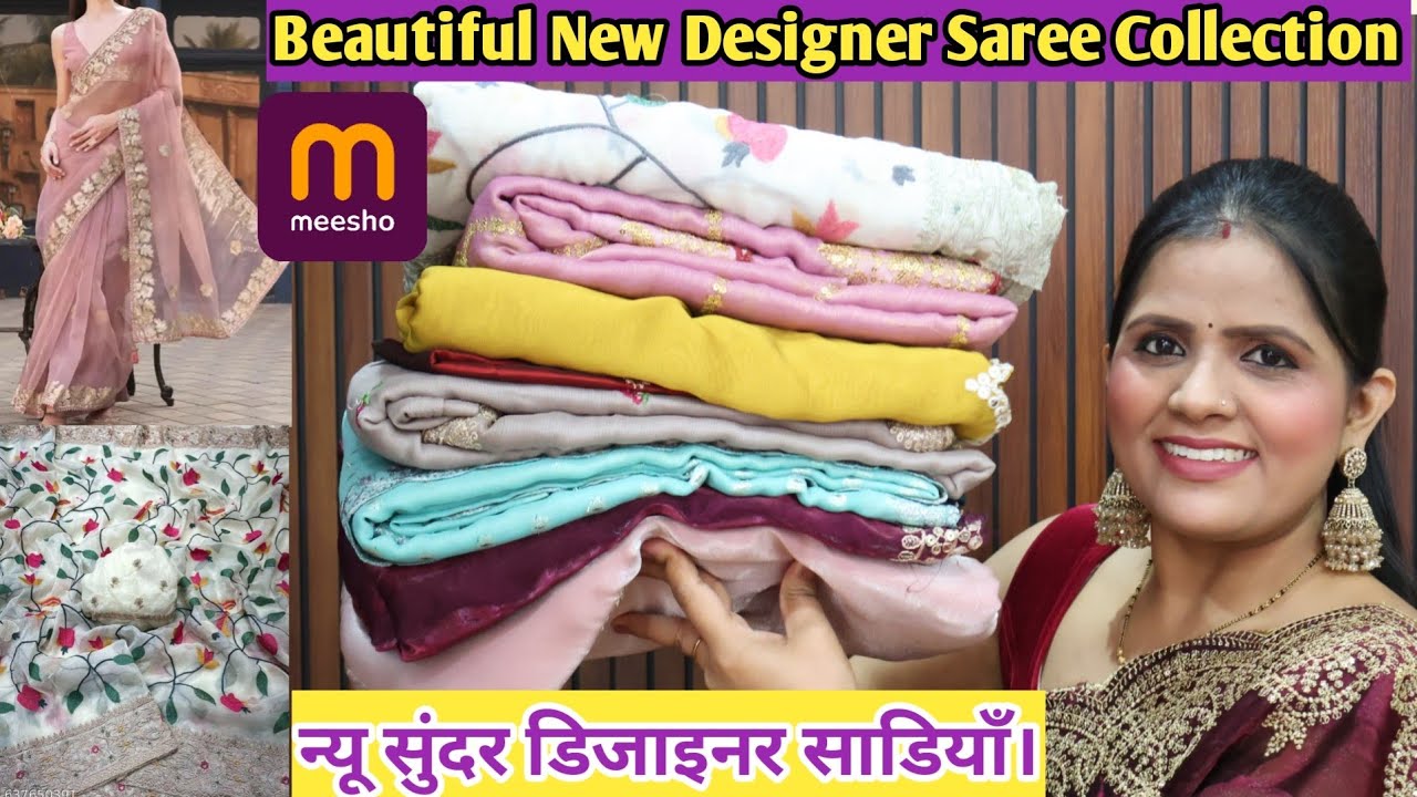 🤩Latest Meesho Designer Sarees Haul| Meesho Saree Haul Under ₹1000 | Handwork & Wedding Wear