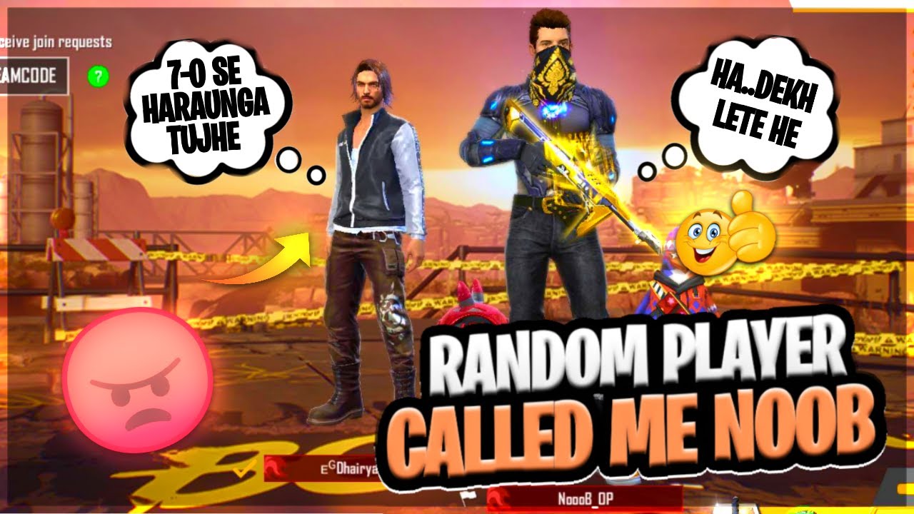 Random Player Called Me NOOB || आजा 1vs1 में  || Free Fire || Desi Gamers