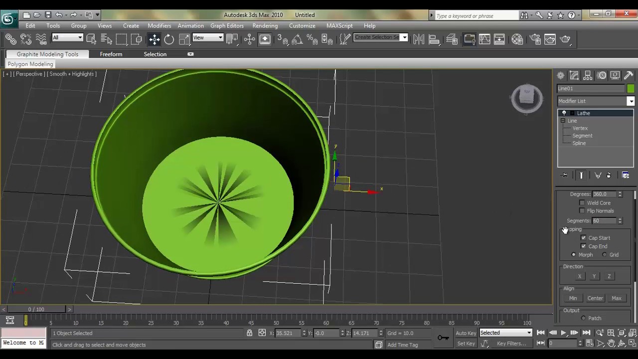 3ds Max Modeling Tutorial: How to Model Flower Pot using Line Tool and Lathe Modify