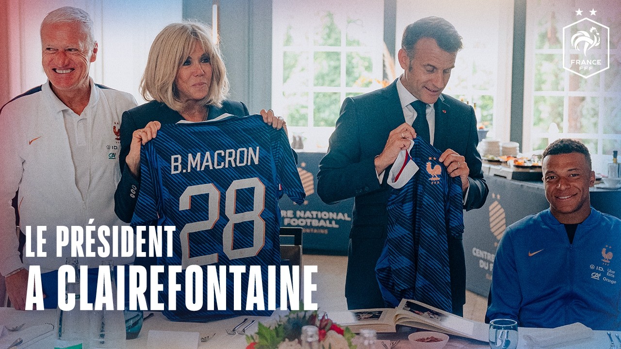 Le Pr&eacute;sident Macron &agrave; Clairefontaine