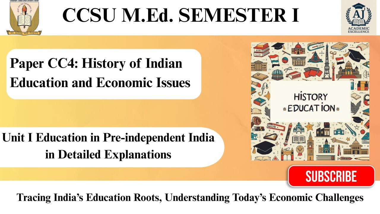 CC4 Unit I: Education in Pre-independent India | Easy Explanation | M.Ed. | Sem. 1
