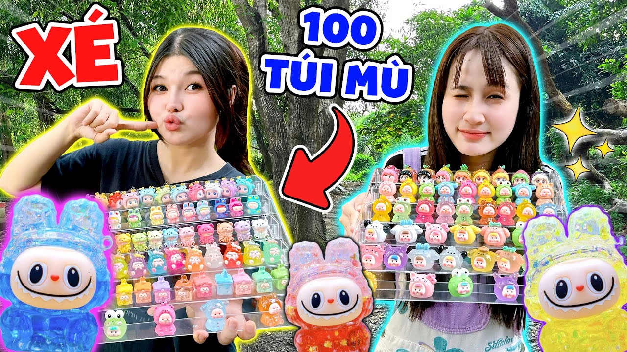 Khui 100 Túi Mù Bí Ẩn Trong Rừng | Labubu Phát Sáng Labubu Kim Tuyến - Vê Vê Channel