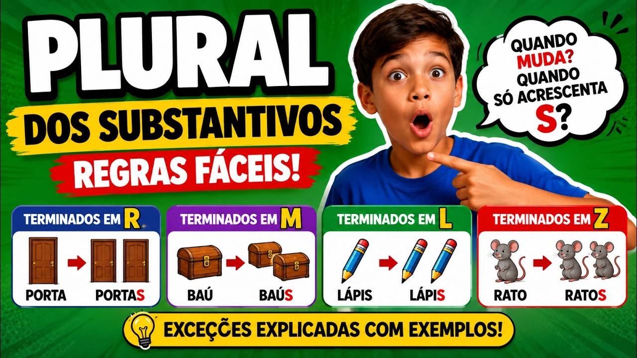 PLURAL DOS SUBSTANTIVOS | Aprenda as Regras de Forma F&aacute;cil! 📚 | Portugu&ecirc;s Fundamental