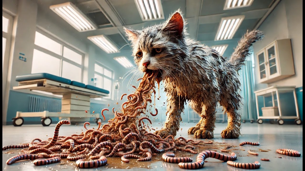 Dirty Kitten with Worms in Its Belly! What Happened?! 😧
