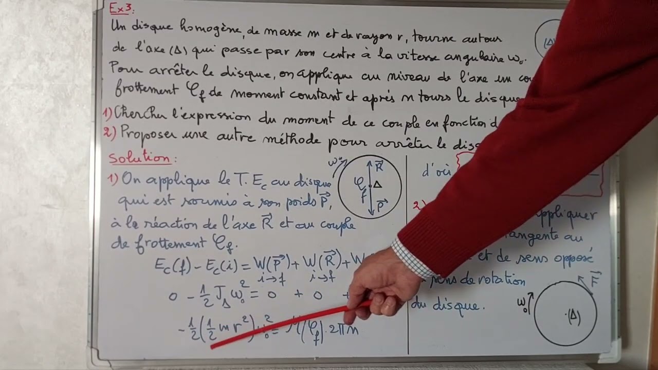 Exercices sur le théorème de l'énergie cinetique Cas de la rotation 1230