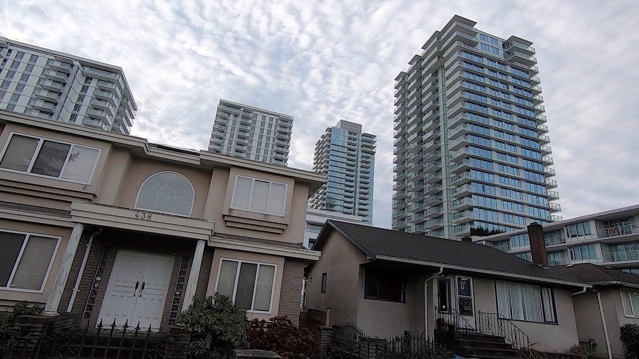 Vancouver Canada. Marine Drive Condos/Condominiums next to Skytrain Station. Yukon St - W64 - Cambie