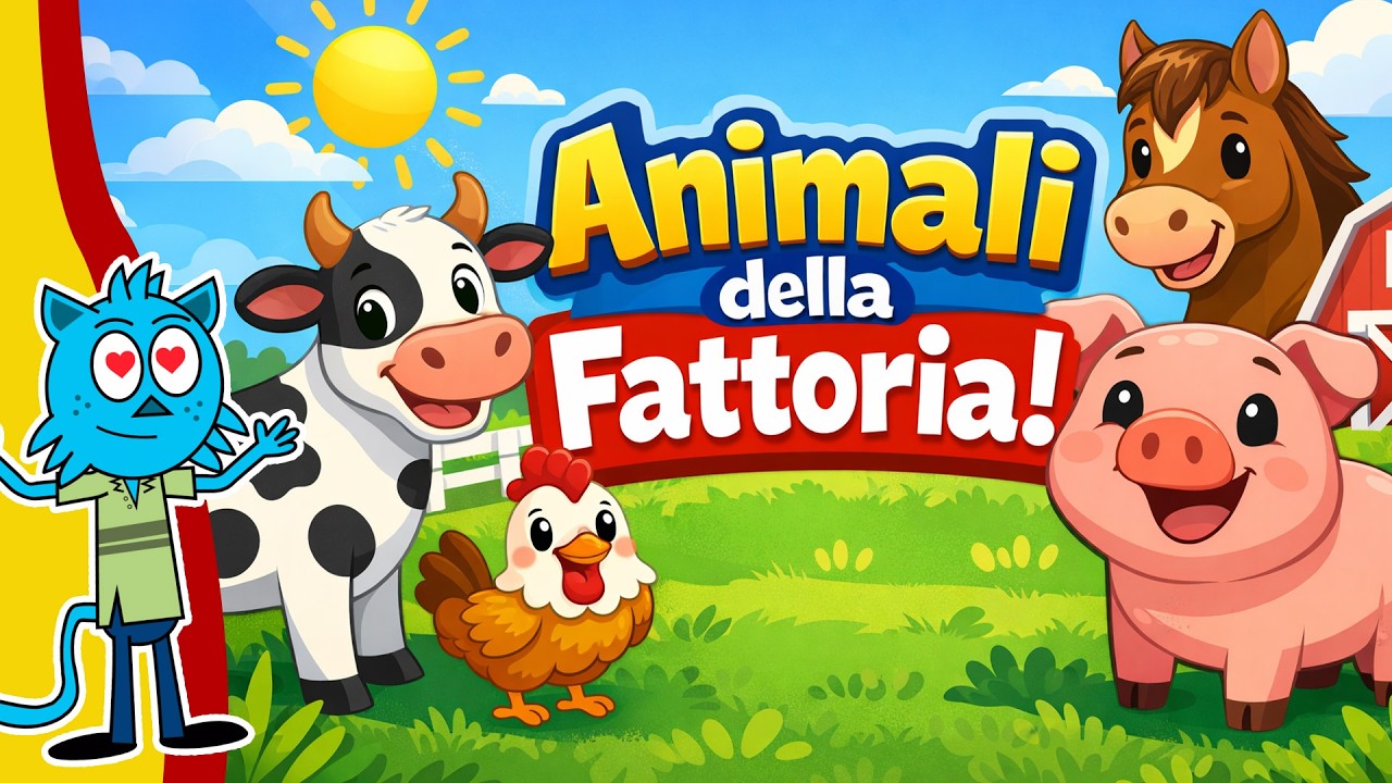 Animali della fattoria per bambini 🐮 Nomi, versi e giochi divertenti