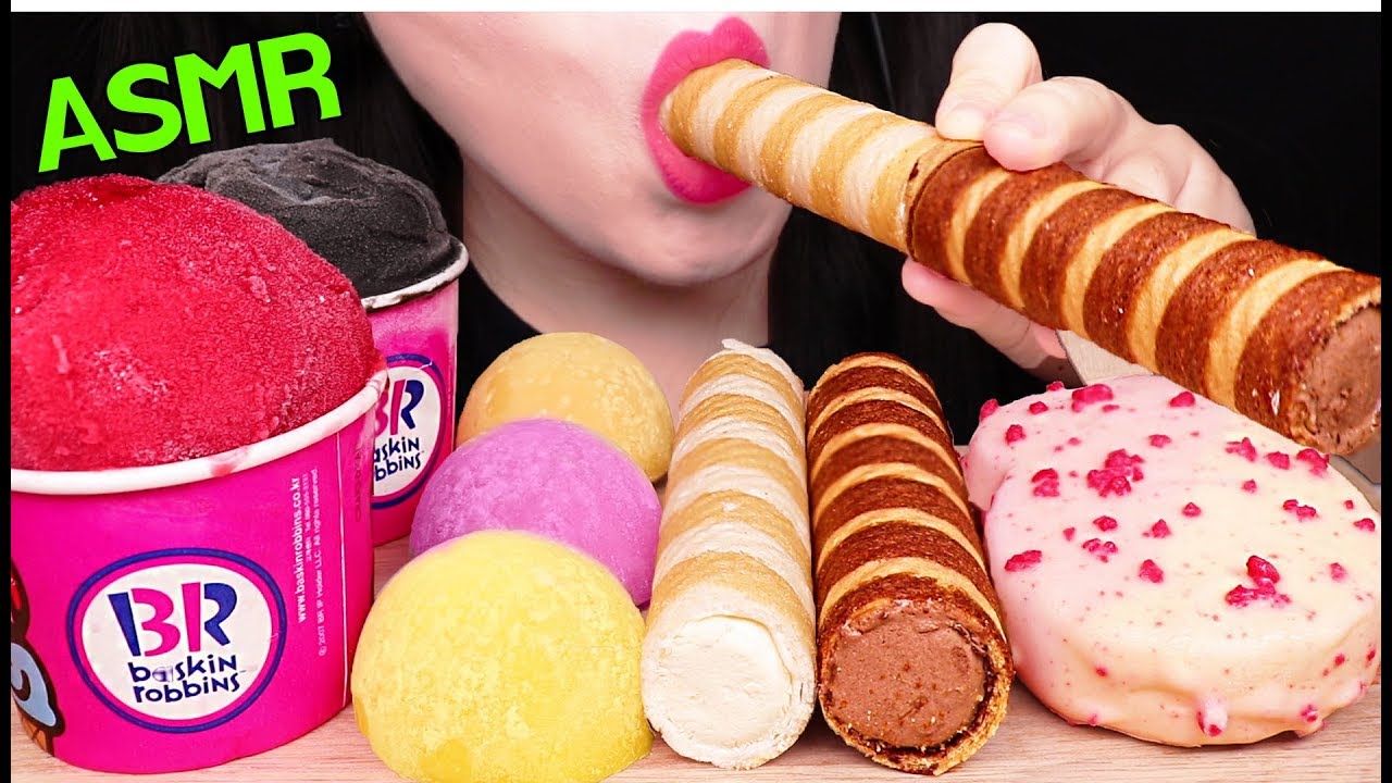 ASMR CHOCOLATE ICE CREAM, RICE CAKE 베라 아이스크림, 초콜릿 아이스크림 먹방 EATING SOUNDS