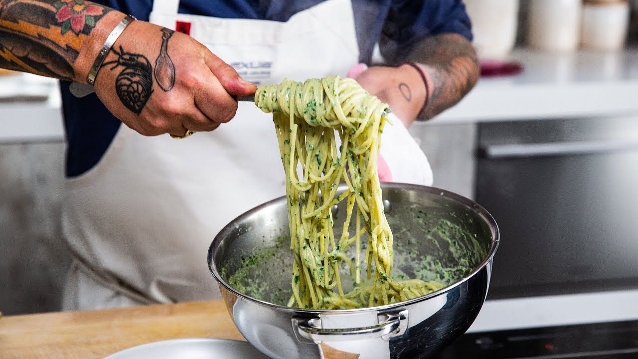 Basil Garlic Nicoise Pasta with by Chef Ludo Lefebvre