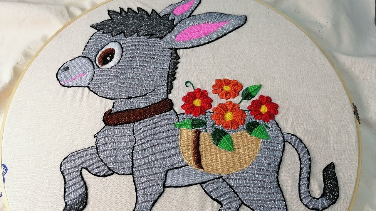 Hermoso Bordado para rellenar un burro, fácil y rápido. 🐐