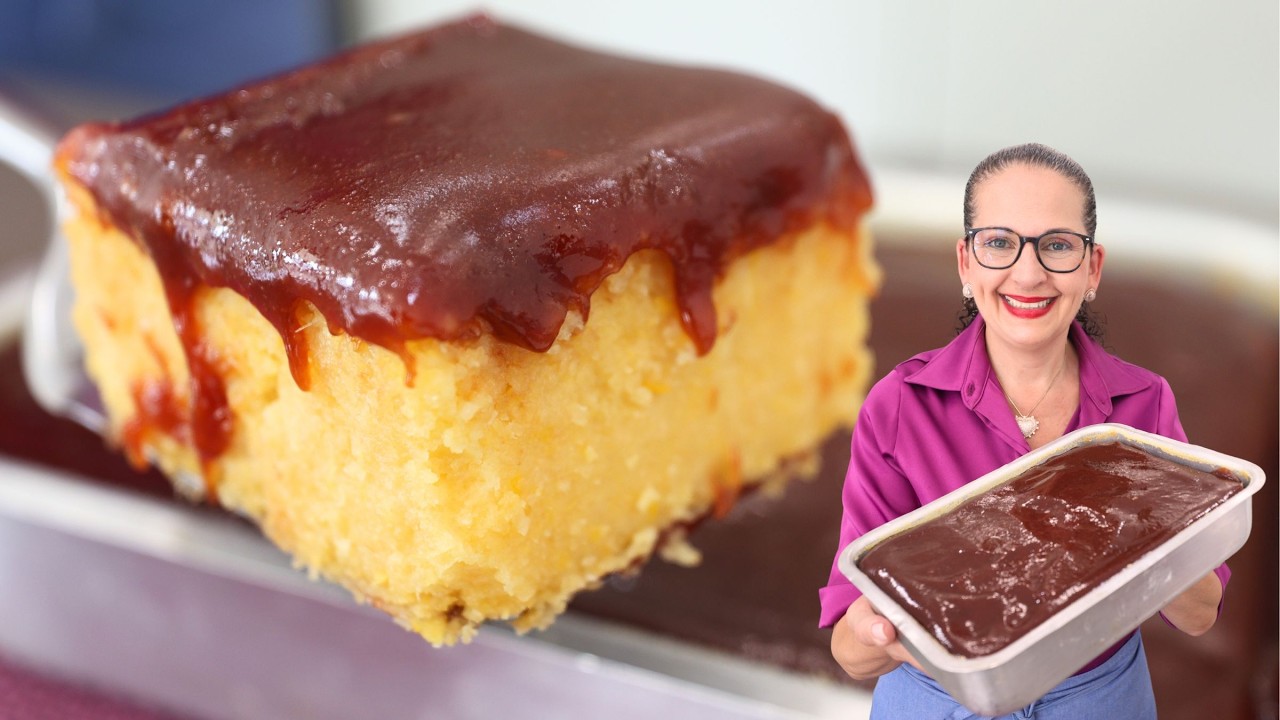 BOLO CREMOSO DE MILHO COM GOIABADA, FÁCIL E DELICIOSO! - Isamara Amâncio