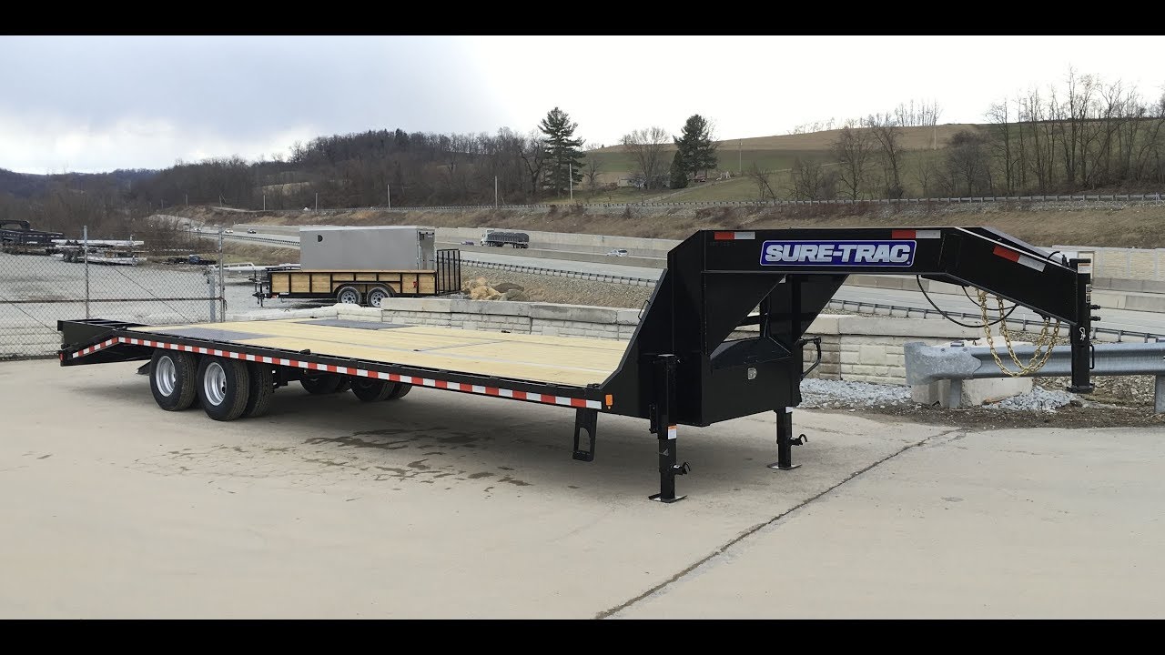 Sure Trac 102x30' Gooseneck Beavertail Deckover Flatbed 22500# GVW ST102255LPDO2A-GN-225