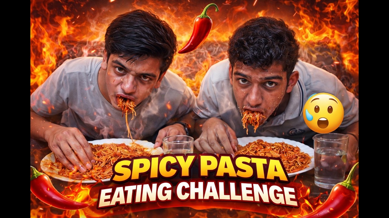 spicy pasta eating challenge #yummy #vlog #food #challenge #foodchallenge #foodie #pasta #spicy