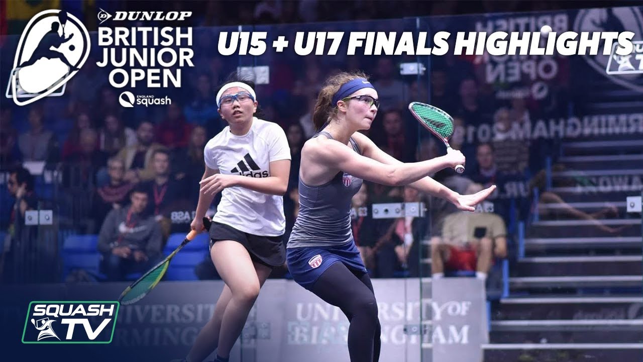 Squash: Dunlop British Junior Open 2019 - U15 + U17 Finals Highlights