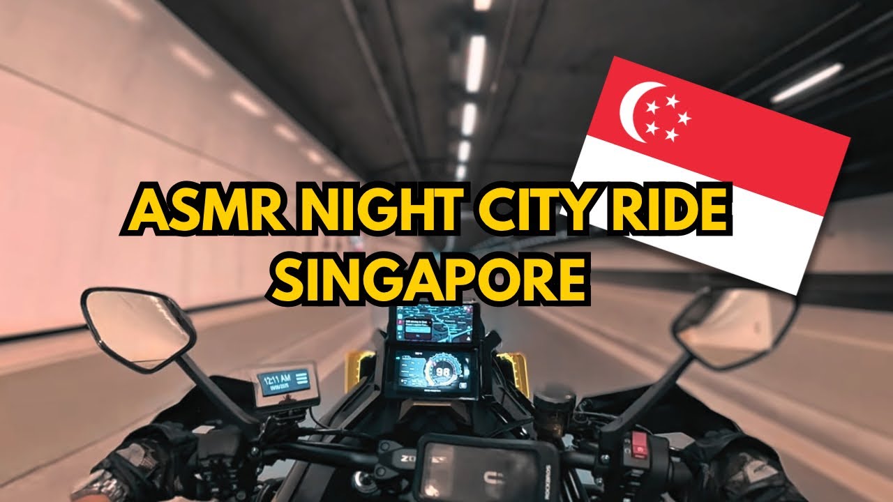ASMR MOTORCYCLE VLOG - NIGHT CITY RIDE IN SINGAPORE - ZONTES 703F