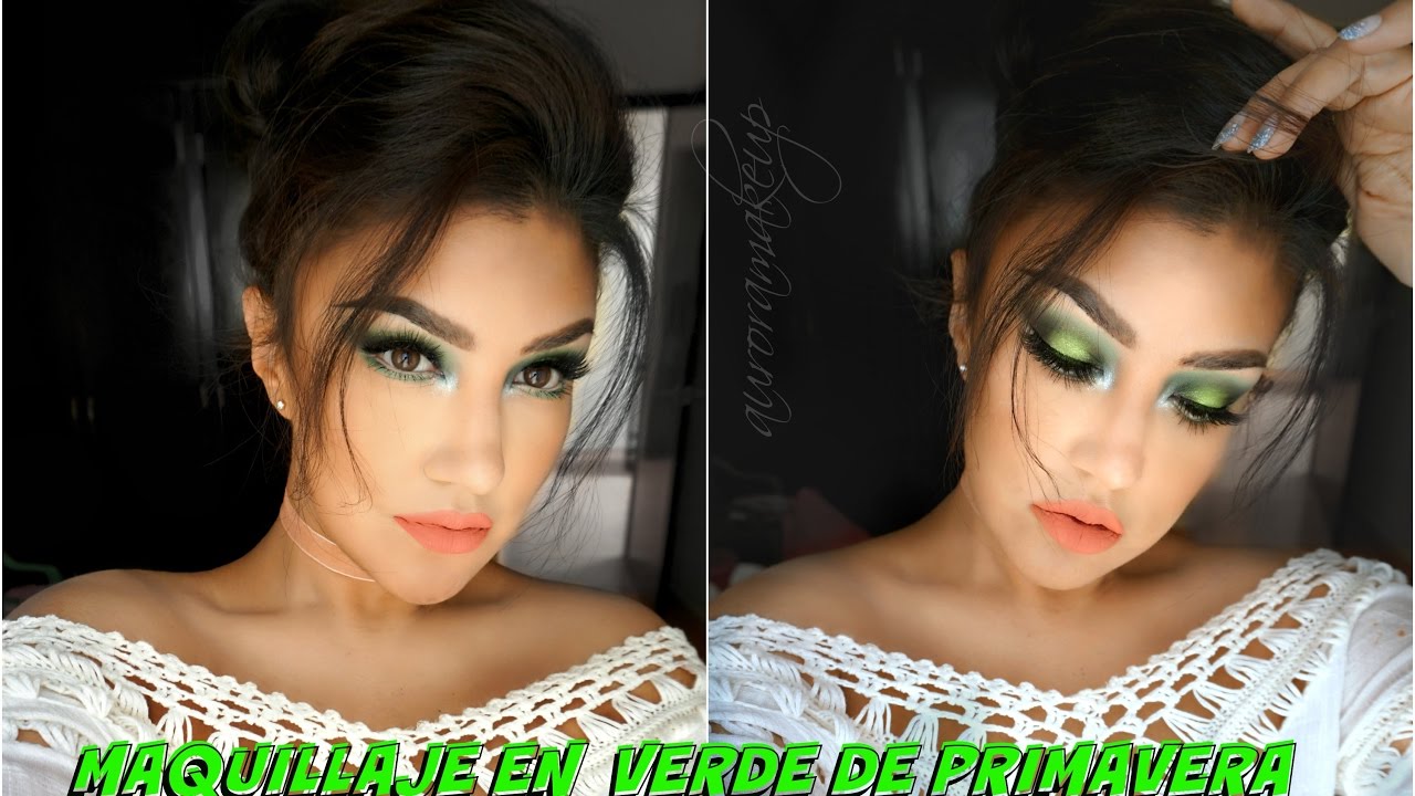 Maquillaje en VERDE de Primavera (platicando)/ GREEN spring makeup tutorial | auroramakeup
