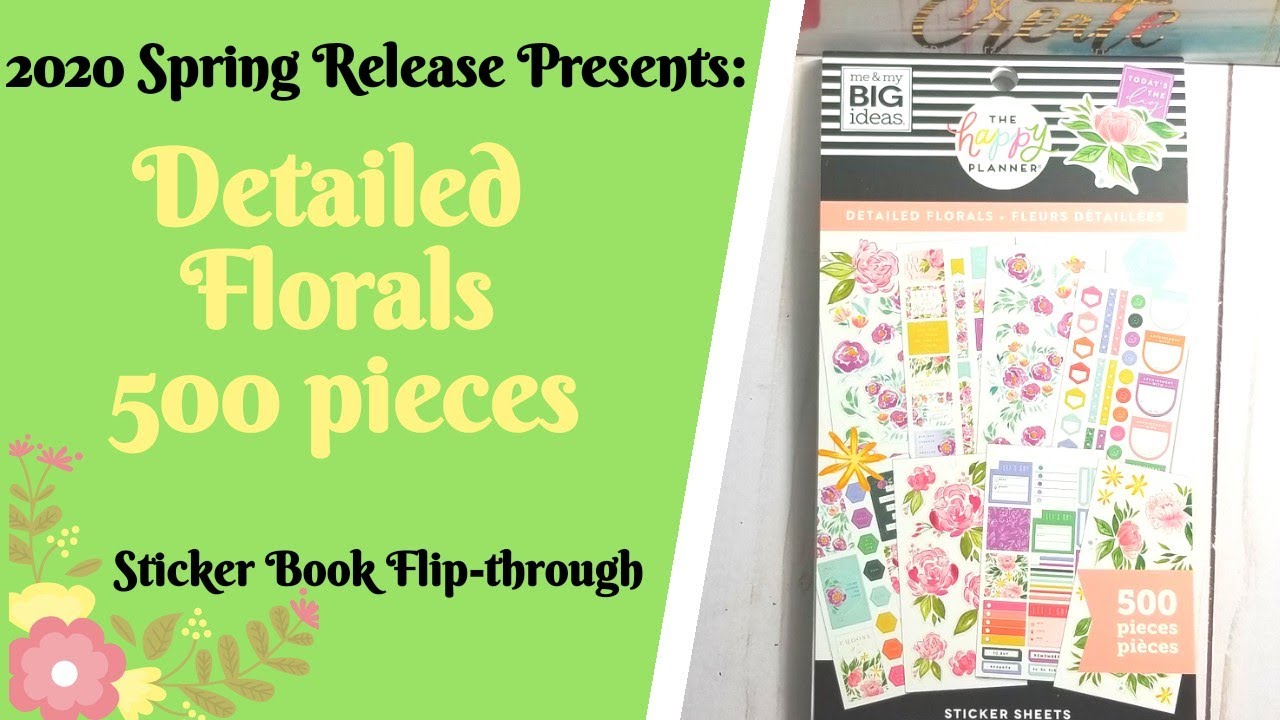 DETAILED FLORALS Sticker Book Flip-through | The Happy Planner | Spring Release 2020