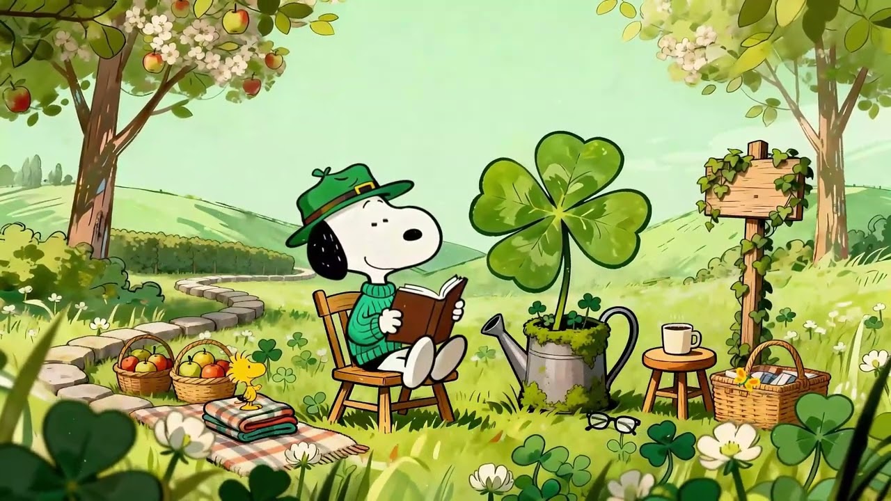 🍀 Snoopy St  Patrick’s Day Picnic | Calm Lofi Beats for Work & Focus