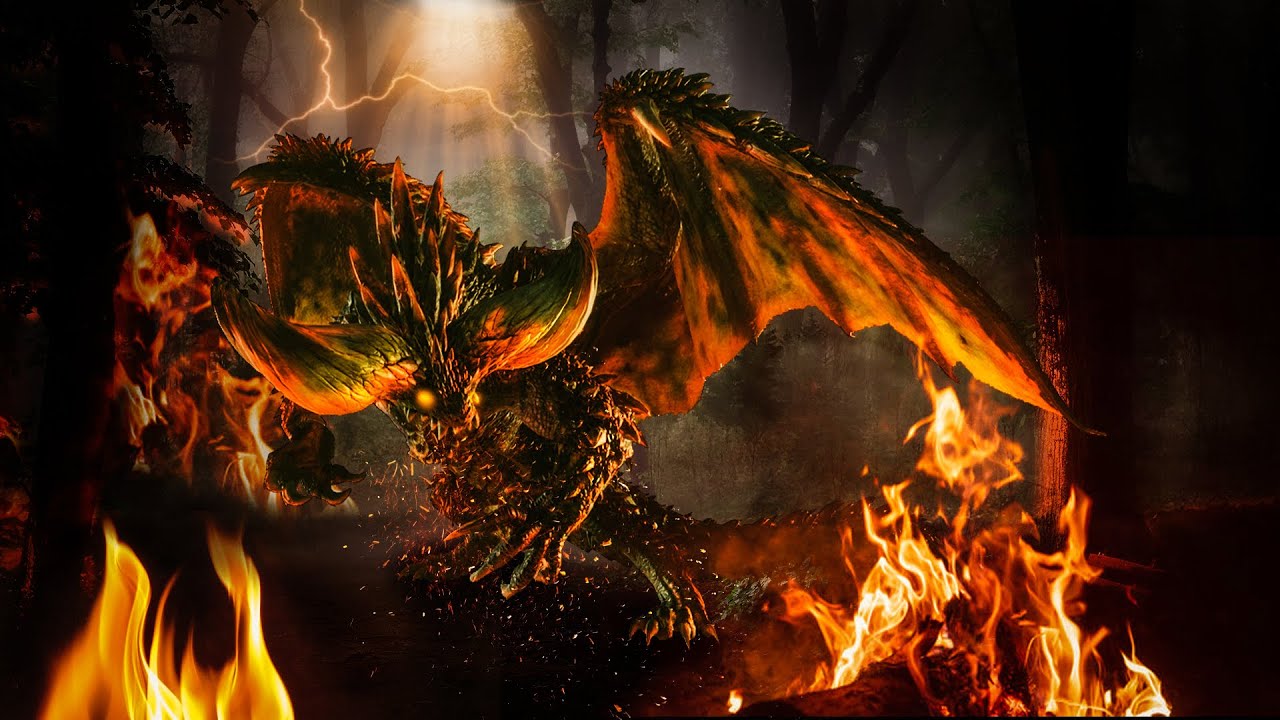 Poster Forest monster Photoshop manipulation - concept art