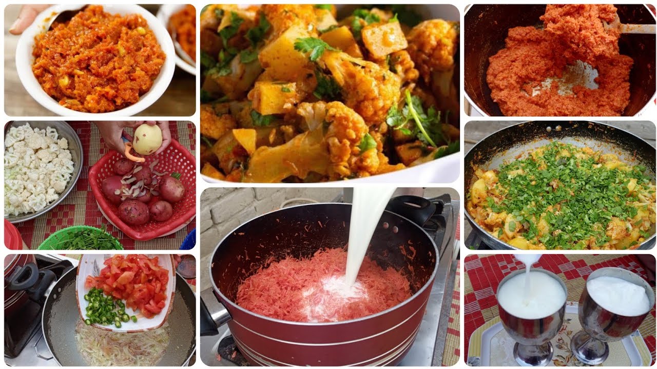 My Simple Lunch Routine | Gajar Ka Halwa + Aloo Gobi | Daily Vlog | Saima's Kitchen Corner