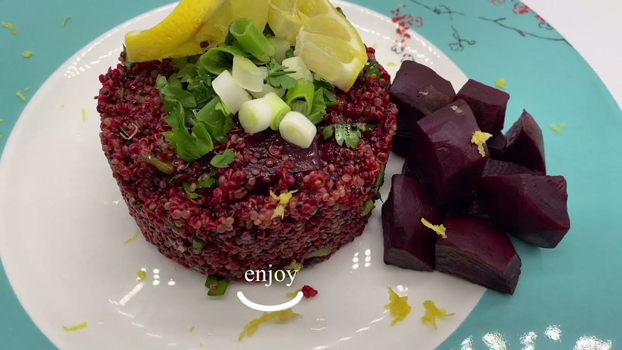 Quinoa with beets salad recipe سلطة الكينوا مع الشمندر