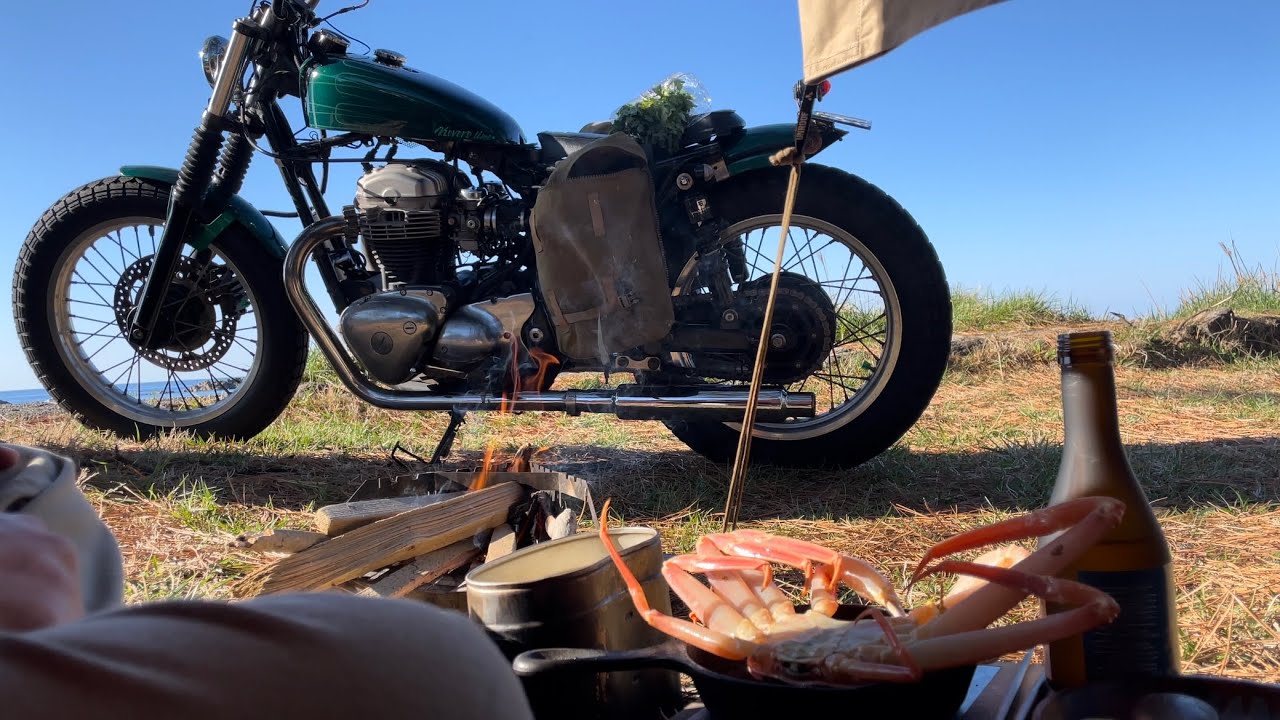 [北陸バイク旅1/2]福井で活けカニを堪能するカニカニソロキャンプEnjoy crab dishes at camp.#80