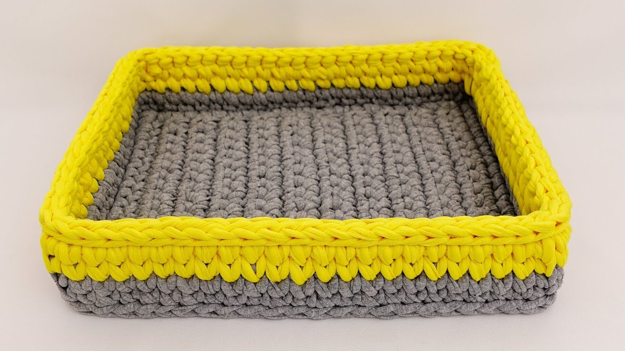 (español) CESTA RECTANGULAR GRANDE DE TRAPILLO PASO A PASO