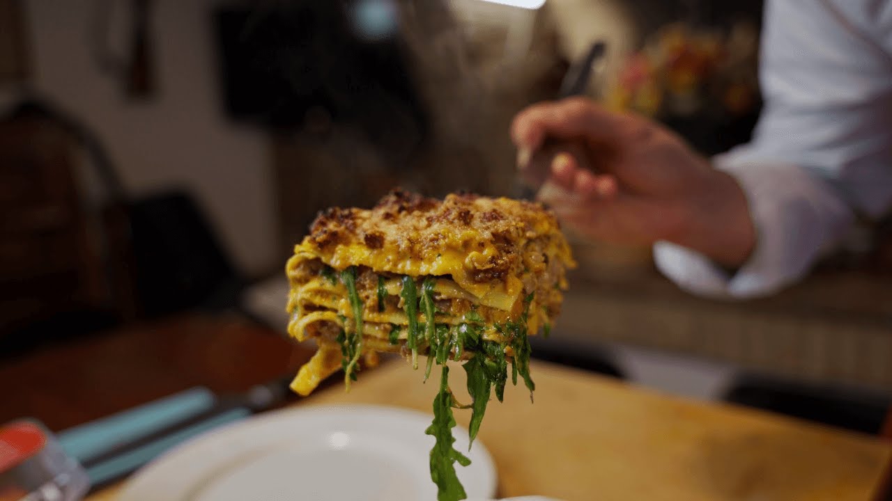Lasagne con besciamella di zucca e salsiccia 🎃