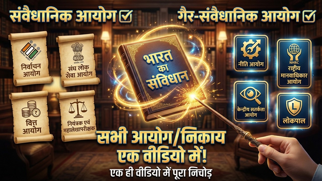 Samvaidhanik aur Gair Samvaidhanik Nikay | भारतीय संविधान के प्रमुख आयोग | UPSC, SSC, State PCS