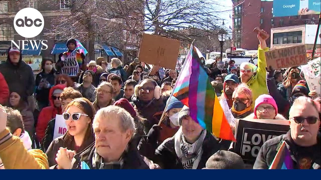 Protesters rally at Stonewall Inn after Transgender references removed from website
