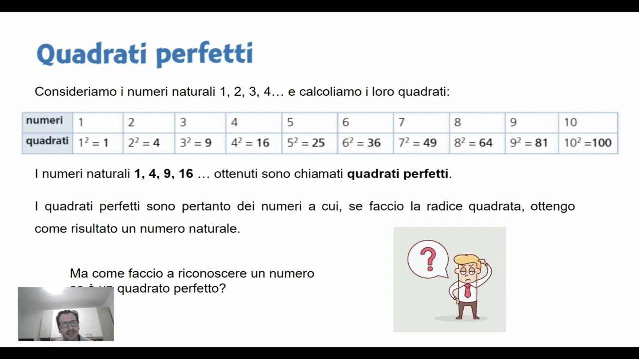 Estrazione della radice quadrata di un quadrato perfetto