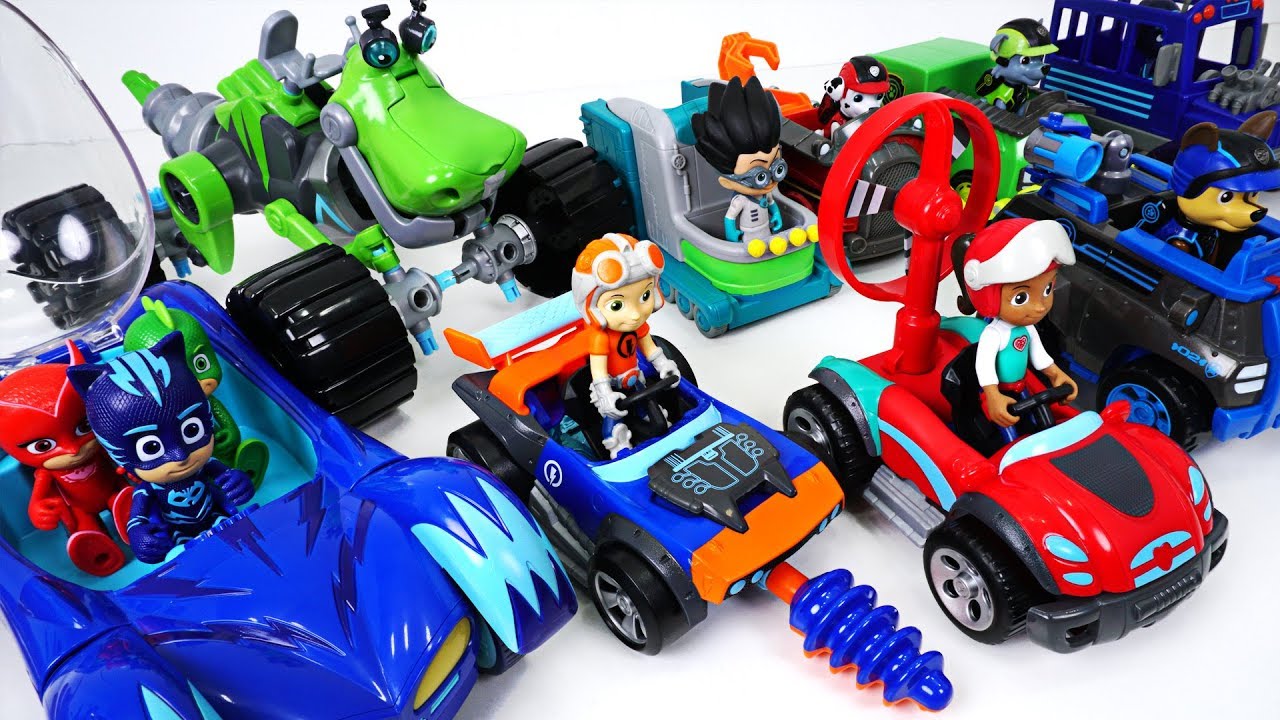Catch the villains! Go! Rusty Rivets Kart cars with PJ Masks, Paw Patrol!! - DuDuPopTOY